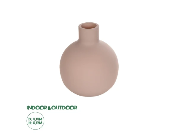 GloboStar® Artificial Garden OAHU 21277 Διακοσμητικό Κεραμικό Βάζo Ροζ Π10 x Μ10 x Υ12cm
