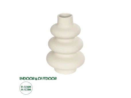 GloboStar® Artificial Garden THAILAND 21278 Διακοσμητικό Κεραμικό Βάζo Μπεζ Π14 x Μ14 x Υ21cm