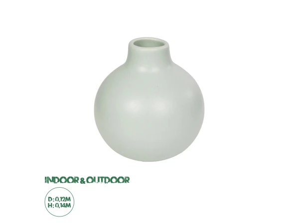 GloboStar® Artificial Garden EMERALD 21279 Διακοσμητικό Κεραμικό Βάζo Τιρκουάζ Π12 x Μ12 x Υ14cm