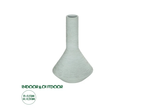 GloboStar® Artificial Garden TANAH 21282 Διακοσμητικό Κεραμικό Βάζo Γκρι Π13 x Μ13 x Υ20cm