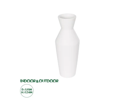 GloboStar® Artificial Garden MALVINA 21285 Διακοσμητικό Κεραμικό Βάζo Λευκό Π10 x Μ10 x Υ24cm
