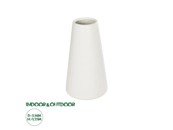 GloboStar® Artificial Garden CONSOLI 21287 Διακοσμητικό Κεραμικό Βάζο Μπεζ Μ14 x Π14 x Υ25cm