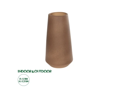 GloboStar® Artificial Garden PORTO 21288 Διακοσμητικό Κεραμικό Βάζο Καφέ Μ11 x Π11 x Υ20cm