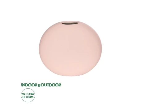 GloboStar® Artificial Garden SICILY 21289 Διακοσμητικό Κεραμικό Βάζo Ροζ Π15 x Μ15 x Υ14cm