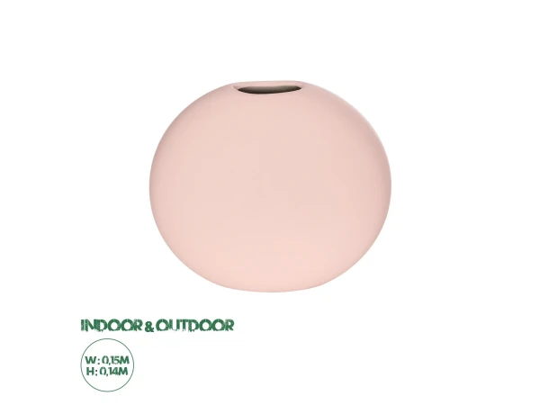 GloboStar® Artificial Garden SICILY 21289 Διακοσμητικό Κεραμικό Βάζo Ροζ Π15 x Μ15 x Υ14cm
