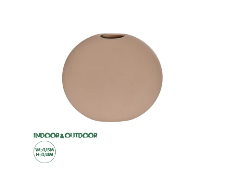 GloboStar® Artificial Garden LANZAROTE 21290 Διακοσμητικό Κεραμικό Βάζo Καφέ Π15 x Μ15 x Υ14cm