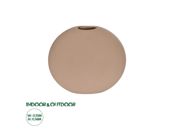GloboStar® Artificial Garden LANZAROTE 21290 Διακοσμητικό Κεραμικό Βάζo Καφέ Π15 x Μ15 x Υ14cm