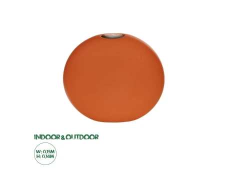 GloboStar® Artificial Garden CINNAMON 21291 Διακοσμητικό Κεραμικό Βάζo Πορτοκαλί Π15 x Μ15 x Υ14cm