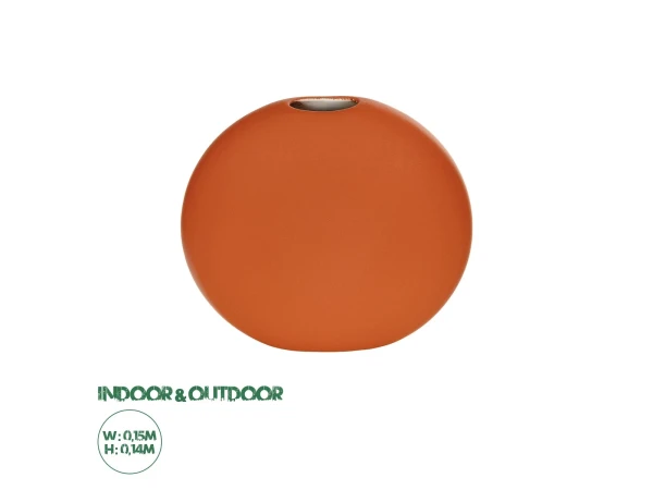 GloboStar® Artificial Garden CINNAMON 21291 Διακοσμητικό Κεραμικό Βάζo Πορτοκαλί Π15 x Μ15 x Υ14cm GloboStar® Artificial Garden CINNAMON 21291 Διακοσμητικό Κεραμικό Βάζo Πορτοκαλί Π15 x Μ15 x Υ14cm