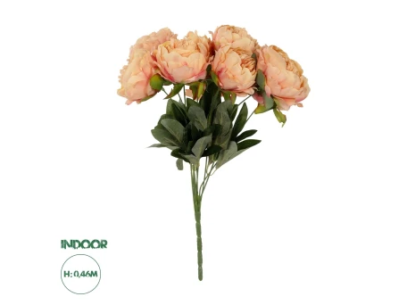 GloboStar® Artificial Garden PEONY FLOWER 21297 Τεχνητό Διακοσμητικό Μπουκέτο Κλαδιά Παιώνιας Μ35 x Π23 x Υ46cm