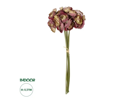 GloboStar® Artificial Garden PINK CAMELIA BOUQUET 21299 Τεχνητό Διακοσμητικό Μπουκέτο Ρόζ Καμέλια Y37cm