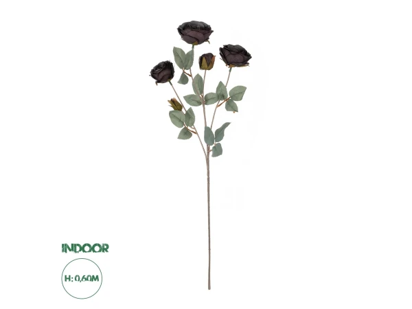 GloboStar® Artificial Garden PURPLE BRANCH 21301 Τεχνητό Διακοσμητικό Κλαδί Τριαντάφυλλα Μωβ Y60cm