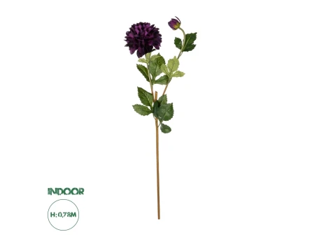 GloboStar® Artificial Garden PURPLE DHALIA BRANCH 21323 Τεχνητό Διακοσμητικό Μωβ Κλαδί Ντάλια Y78cm