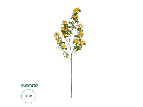 GloboStar® Artificial Garden ORANGE APRICOT BRANCH 21325 Τεχνητό Διακοσμητικό Πορτοκαλί Κλαδί Ροδακινίας Y100cm