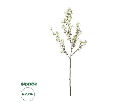 GloboStar® Artificial Garden WHITE FORSYTHIA BRANCH 21326 Τεχνητό Διακοσμητικό Λευκό Κλαδί Φορσύθιας Y83cm