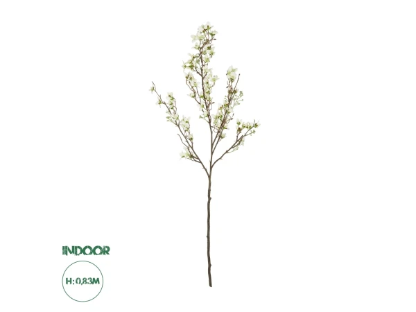 GloboStar® Artificial Garden WHITE FORSYTHIA BRANCH 21326 Τεχνητό Διακοσμητικό Λευκό Κλαδί Φορσύθιας Y83cm
