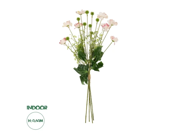 GloboStar® Artificial Garden PINK CANAION FLOWER BOUQUET 21327 Τεχνητό Διακοσμητικό Μπουκέτο Ροζ Κάννα Y60cm