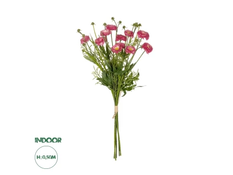 GloboStar® Artificial Garden PINK CHRYSANTHEMUM BOUQUET 21328 Τεχνητό Διακοσμητικό Μπουκέτο Ροζ Χρυσάνθεμο Y50cm