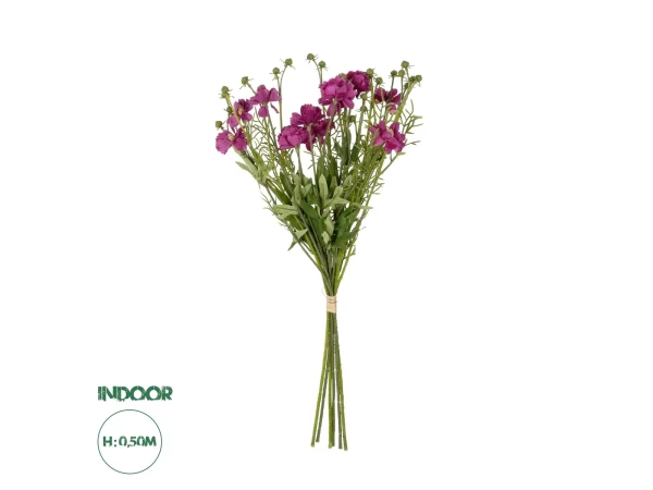 GloboStar® Artificial Garden PURPLE CHRYSANTHEMUM BOUQUET 21329 Τεχνητό Διακοσμητικό Μπουκέτο Μωβ Χρυσάνθεμο Y50cm