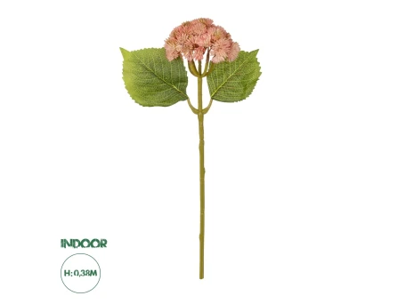 GloboStar® Artificial Garden SALMON SEDUM BRANCH 21337 Τεχνητό Διακοσμητικό Κλαδί Ροζ Σέδο Y38cm