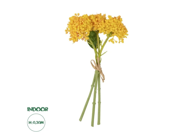 GloboStar® Artificial Garden YELLOW HYACINTH BOUQUET 21352 Τεχνητό Διακοσμητικό Μπουκέτο Κίτρινος Υάκυνθος Y30cm