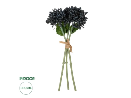 GloboStar® Artificial Garden BLACK HYACINTH BOUQUET 21356 Τεχνητό Διακοσμητικό Μπουκέτο Μαύρο Υάκυνθος Y30cm