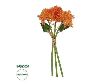 GloboStar® Artificial Garden ORANGE HYACINTH BOUQUET 21357 Τεχνητό Διακοσμητικό Μπουκέτο Πορτοκαλί Υάκυνθος Y30cm