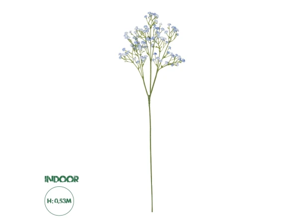 GloboStar® Artificial Garden BLUE BRANCH BABY BREATH 21296 Τεχνητό Διακοσμητικό Κλαδί Μπλέ Γυψοφίλης Y53cm