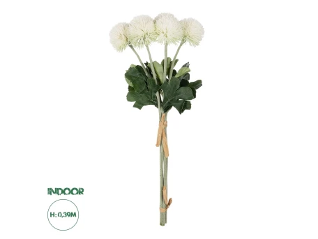 GloboStar® Artificial Garden WHITE ONIONBALL BOUQET 21371 Τεχνητό Διακοσμητικό OnionBall Μπουκέτο Y39cm