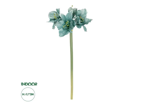 GloboStar® Artificial Garden SKY BLUE KAFFIR LILY BRANCH 21389 Τεχνητό Διακοσμητικό Κλαδί Μπλέ Κρίνο Y72cm