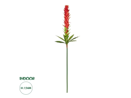 GloboStar® Artificial Garden RED GINGER BUD BRANCH 21393 Τεχνητό Διακοσμητικό Κόκκινο Κλαδί Ginger Y124cm