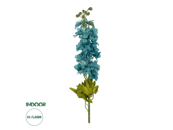 GloboStar® Artificial Garden BLUE DELPHINIUM FLOWER BRANCH 21394 Τεχνητό Διακοσμητικό Κλαδί Δελφίνιο Y48cm