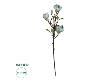 GloboStar® Artificial Garden BLUE MAGNOLIA BRANCH 21418 Τεχνητό Διακοσμητικό Κλαδί Μπλε Μανόλια Y72cm