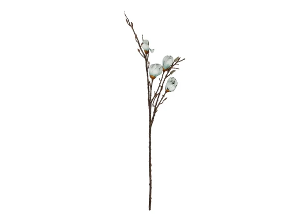 GloboStar® Artificial Garden LIGHT BLUE MAGNOLIA BRANCH 21420 Τεχνητό Διακοσμητικό Κλαδί Μπλε Μανόλια Y105cm