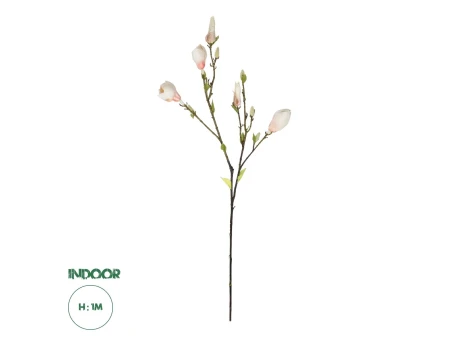 GloboStar® Artificial Garden CHAMPAGNE MAGNOLIA BRANCH 21423 Τεχνητό Διακοσμητικό Κλαδί Σαμπανί Μανόλια Y100cm