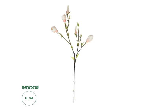 GloboStar® Artificial Garden CHAMPAGNE MAGNOLIA BRANCH 21423 Τεχνητό Διακοσμητικό Κλαδί Σαμπανί Μανόλια Y100cm