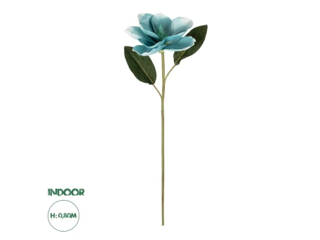GloboStar® Artificial Garden BLUE MAGNOLIA BRANCH 21425 Τεχνητό Διακοσμητικό Κλαδί Μπλε Μανόλια Y80cm
