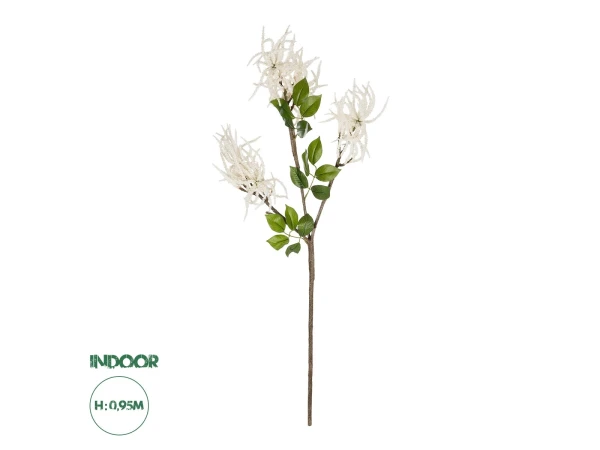GloboStar® Artificial Garden WHITE AMARANTHUS FRUIT BRANCH 21447 Τεχνητό Διακοσμητικό Κλαδί Λευκός Αμάρανθος Y95cm