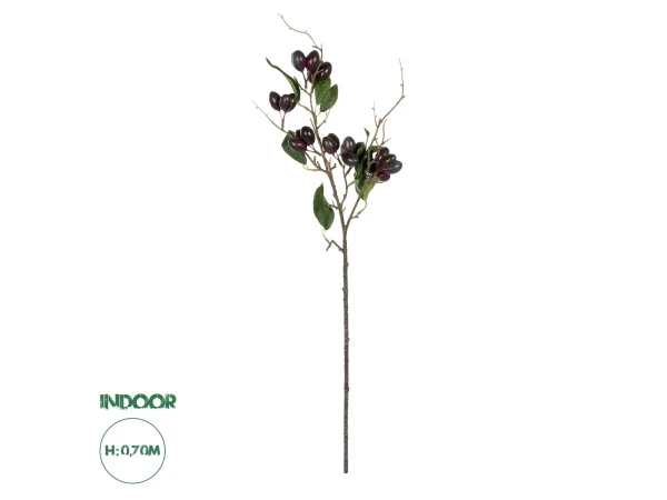 GloboStar® Artificial Garden OLIVE FRUIT BRANCH 21447 Τεχνητό Διακοσμητικό Κλαδί Ελίας Y70cm