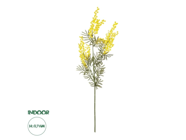 GloboStar® Artificial Garden YELLOW MIMOSA FRUIT BRANCH 21451 Τεχνητό Διακοσμητικό Κλαδί Κίτρινη Μιμόζα Y76cm