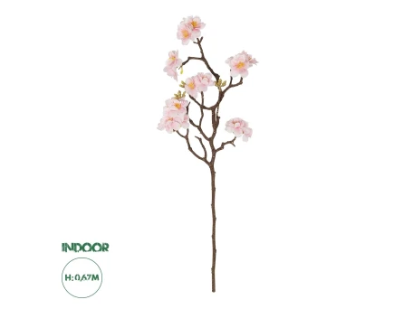 GloboStar® Artificial Garden PINK CHERRY BLOSSOM BRANCH 21454 Τεχνητό Διακοσμητικό Κλαδί Ροζ Κερασίας Y67cm