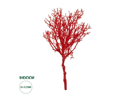 GloboStar® Artificial Garden RED CORAL BRANCH 21468 Τεχνητό Διακοσμητικό Κλαδί Κόκκινο Koράλι Y35cm