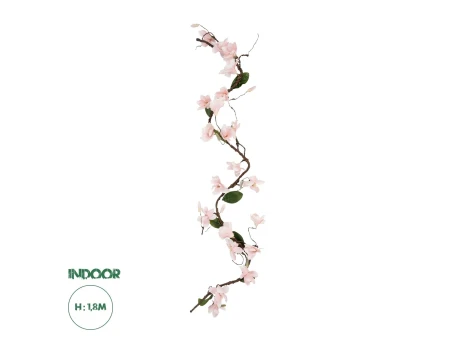 GloboStar® Artificial Garden MAGNOLIA FLOWER VINE 21469 Τεχνητό Διακοσμητικό Κλαδί Μανόλιας Y180cm
