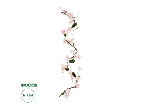 GloboStar® Artificial Garden MAGNOLIA FLOWER VINE 21469 Τεχνητό Διακοσμητικό Κλαδί Μανόλιας Y180cm