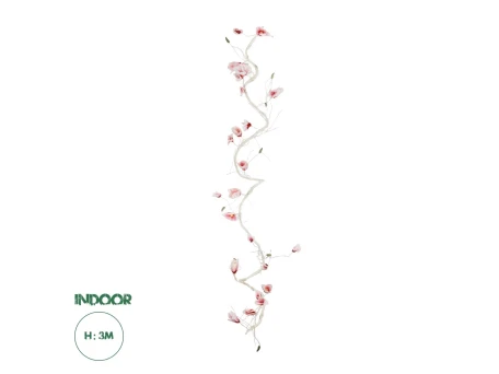 GloboStar® Artificial Garden MANGOLIA FLOWER VINE 21473 Τεχνητό Διακοσμητικό Κλαδί Μανόλιας  Y300cm