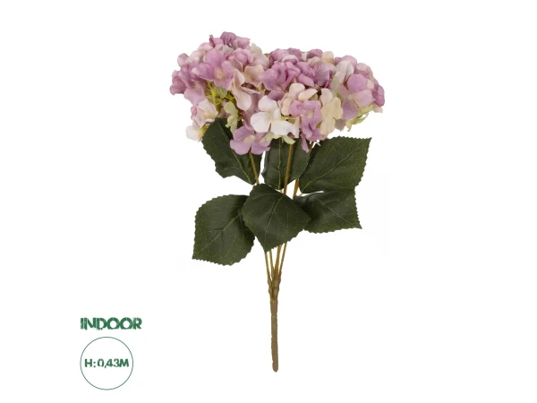 GloboStar® Artificial Garden PURPLE ORTENSIA GRASS BRANCH 21487 Τεχνητό Διακοσμητικό Κλαδί Μωβ Ορτανσίας Y43cm