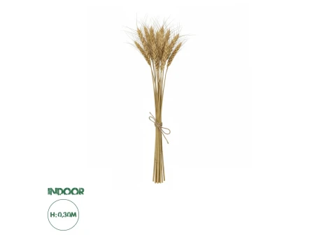 GloboStar® Artificial Garden REAL DRIED WHEAT GRASS 21488 Τεχνητό Διακοσμητικό Κλαδί Σιταριού Y30cm - Σετ 10 τμχ