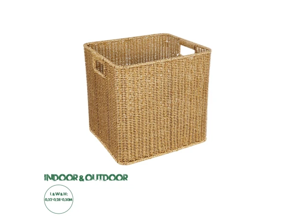 GloboStar® Artificial Garden CAVES 21496 Διακοσμητικό Πλεκτό Καλάθι - Κασπώ Γλάστρα - Flower Pot Μπεζ Μ32 x Π28 x Υ30cm GloboStar® Artificial Garden CAVES 21496 Διακοσμητικό Πλεκτό Καλάθι - Κασπώ Γλάστρα - Flower Pot Μπεζ Μ32 x Π28 x Υ30cm