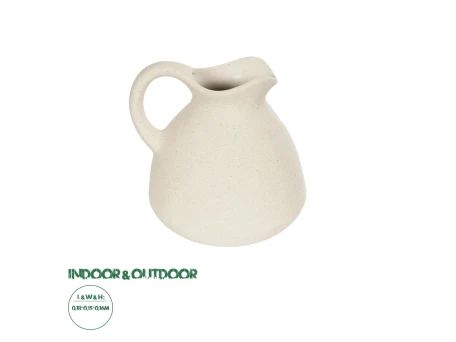 GloboStar® Artificial Garden ARMENOVILLE 21505 Διακοσμητικό Κεραμικό Βάζo Μπέζ Μ18 x Π15 x Υ16 cm