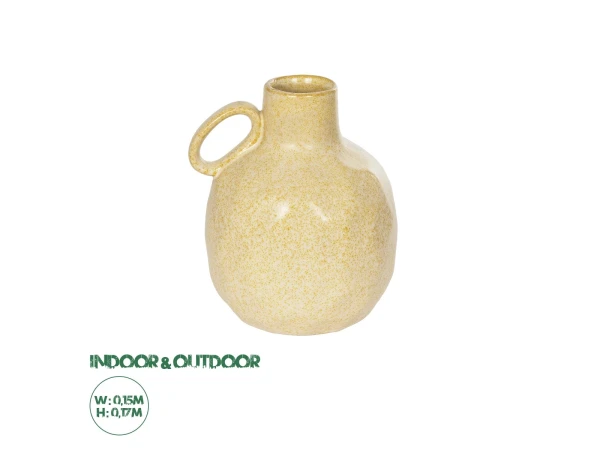 GloboStar® Artificial Garden SCHEELITE 21507 Διακοσμητικό Κεραμικό Βάζo Μπέζ Φ15 x Υ17 cm GloboStar® Artificial Garden SCHEELITE 21507 Διακοσμητικό Κεραμικό Βάζo Μπέζ Φ15 x Υ17 cm